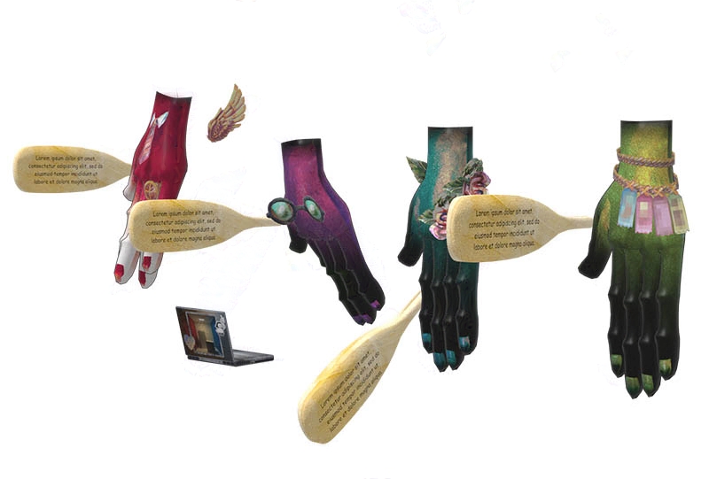 3d models of hands with yaoi paddles